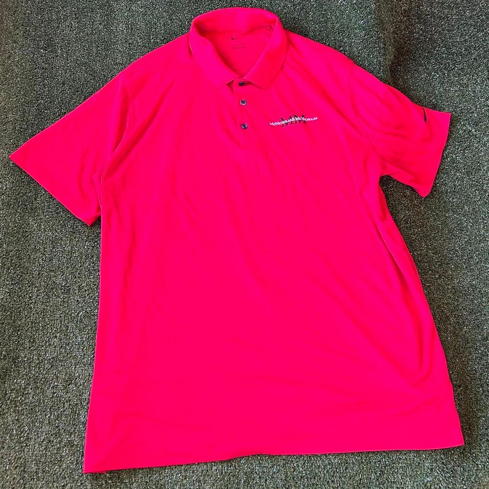 Nike Men's Pink and Red Polo-shirts